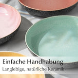 MIAMIO - Dinerborden, set van 6 (850 ml) / grote en diepe pastaborden, bordenset voor 6, keramische slakom / vaatwasser- en magnetronbestendig - Las Palmitas-collectie