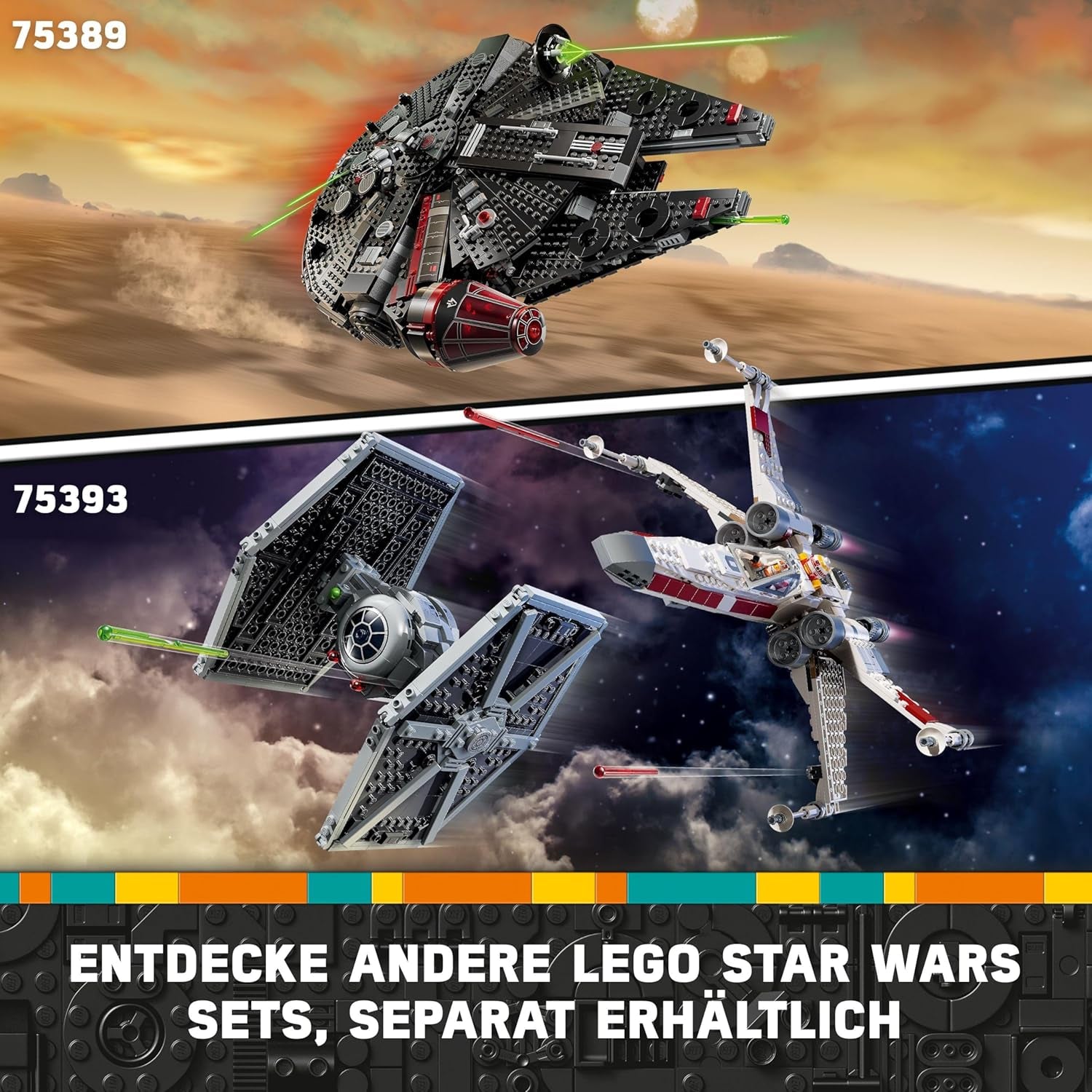 LEGO Star Wars Dark Millennium Falcon, ruimteschipset, bouwspeelgoed voor kinderen, verjaardagscadeau voor jongens, meisjes en fans, avonturenspeelgoed 75389 Bouwsets Besuche in LEGO-Store