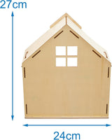 Baker Ross FN199 Bouw je eigen houten poppenhuis - 1-delig poppenhuisbouwpakket voor kinderknutselset