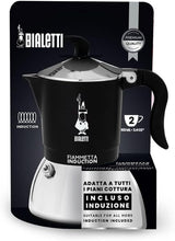 Bialetti Fiammetta inductiekoffiezetapparaat, 2 kopjes (100 ml), geschikt voor alle soorten kookplaten, elegant design, zwart