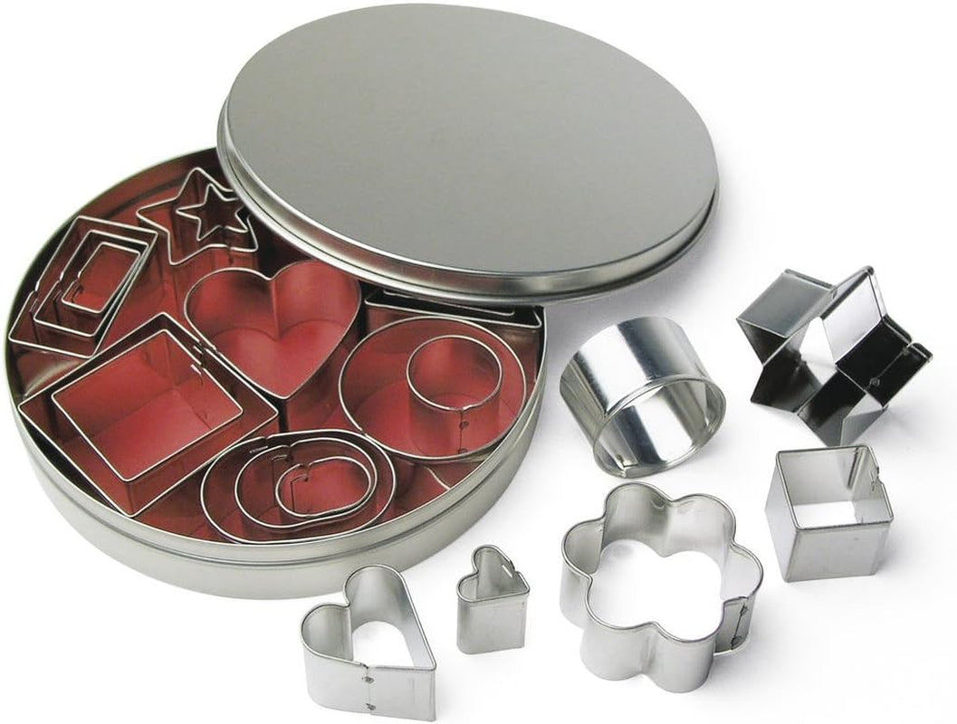 Rayher Metalen koekjesvormen, set van 24, 8 varianten, 2-4 cm, voor decoraties, voor het maken van decoratieve cadeaukaartjes van beton, klei, 8619800