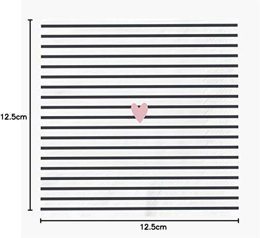 Grafik Werkstatt Servetten met spreuk 20 stuks 25 cm x 25 cm zwart en wit hart (pak van 2)