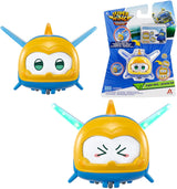 Super Wings Super Pets 4 STUKS Shine, Golden Boy, Jerome, Ellie Schakelbare gezichtsuitdrukking Bliksemeffect Draagbaar speelgoed voor 3 4 5 6 7 8 jaar oude jongensmeisjes 2 inch actiefiguren Naty Shop Jerome