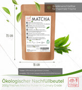 Uniqo Matcha theepoeder 200 g in hervulbare ecologische verpakking