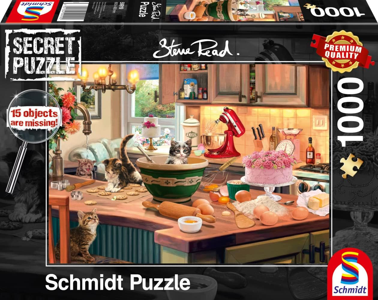 Schmidt Spiele 59919 Geheime puzzel, Aan de keukentafel, 1.000 stukjes, Kleurrijk, Grote puzzel Naty Shop Standaard titel