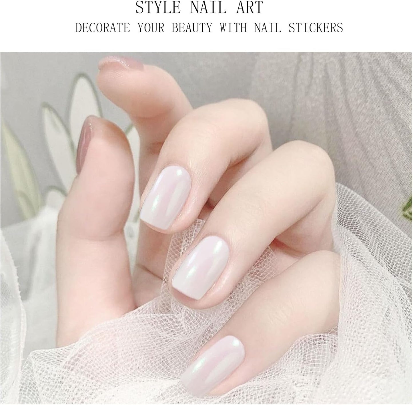 JMEOWIO Nagelfolie Glitter Gel Nagelfolie Zelfklevende nagelsticker UV-verhardende nageldecoratie Ontwerpaccessoires