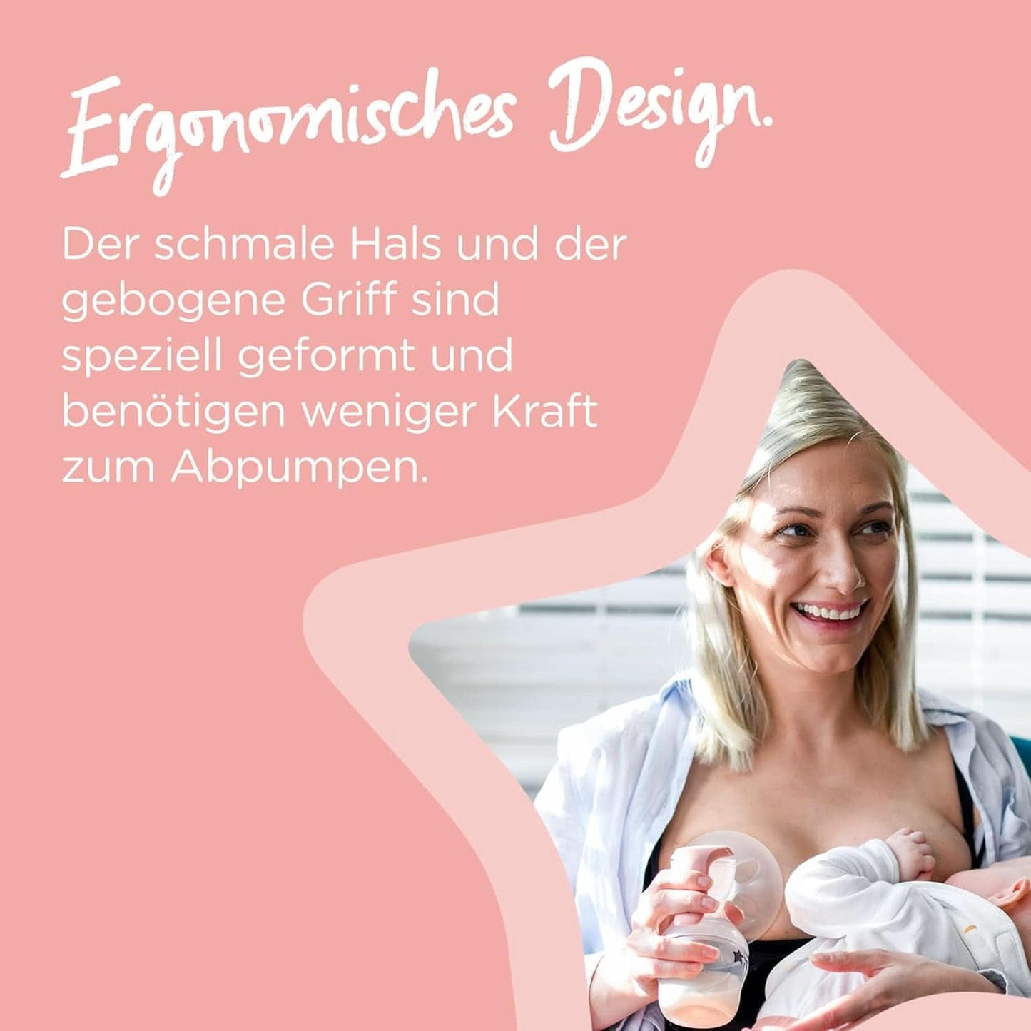Tommee Tippee Made for Me Manuelle Einzel-Milchpumpe, Starke Saugkraft, Ergonomischer Griff, Tragbare Und Leise Milchpumpe, Samt Babyflasche Accessoires Voeding en borstvoeding Bebe Naty Shop