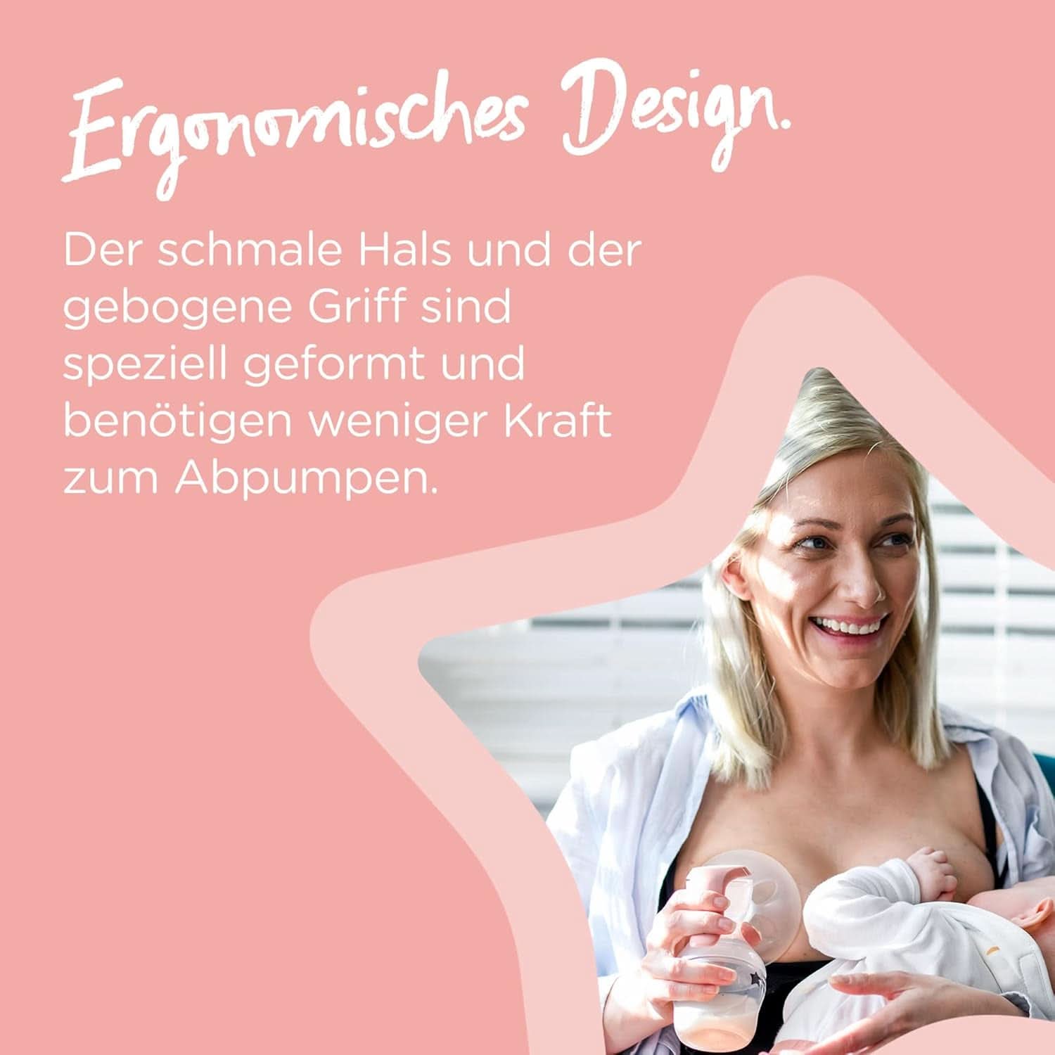 Tommee Tippee Made for Me Manuelle Einzel-Milchpumpe, Starke Saugkraft, Ergonomischer Griff, Tragbare Und Leise Milchpumpe, Samt Babyflasche Accessoires Voeding en borstvoeding Bebe Naty Shop