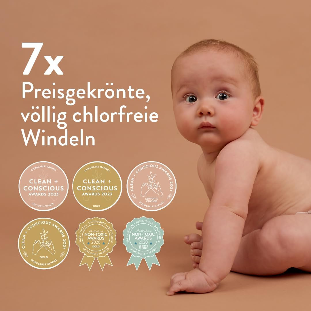 Babyluiers, maat 3M (4-8 kg) - 1 zak van 28 - Geen schadelijke stoffen, milieuvriendelijk, zeer absorberend, geschikt voor nachtgebruik, ultradun en zacht - Gemaakt in Denemarken