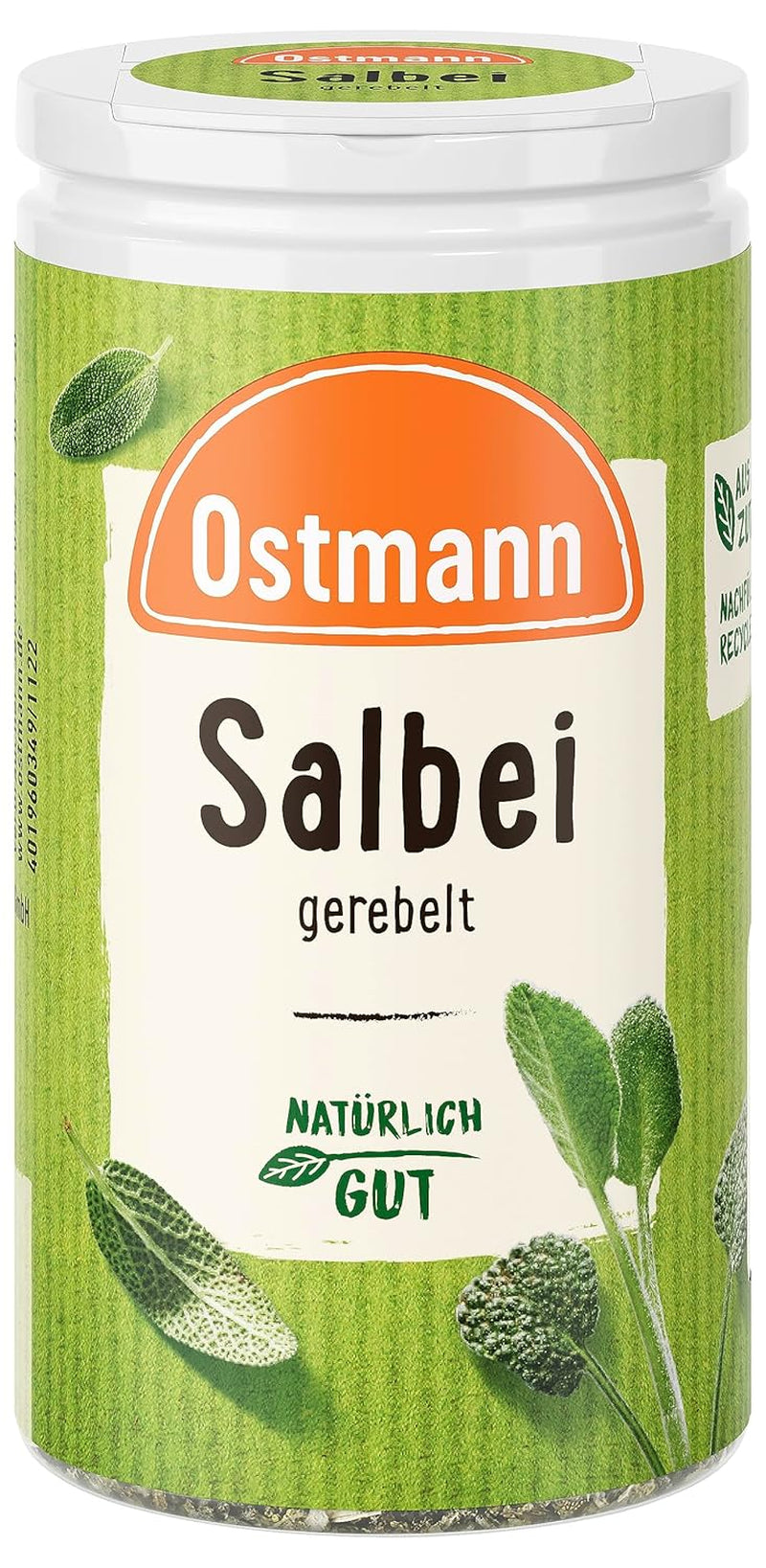Ostmann Gewürze - Salie gerebelt | Würziges Kräuteraroma für Fleisch- en Gemüsegerichte | 10 g per dosis