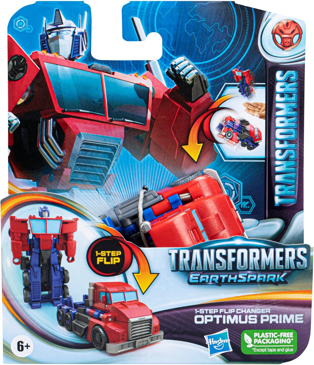 Transformers Earthspark 1-Step Flip Changer Optimus Prime-actiefiguur (10 cm) Robotspeelgoed Actiefiguren vanaf 6 jaar Naty Shop