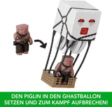 Mattel Minecraft-actiefigurenset, Ghast met vuuraanval, lichten, geluid, starter en projectiel, Piglin Warrior, geïnspireerd door de film, JFB69 Actiefiguren Naty Shop