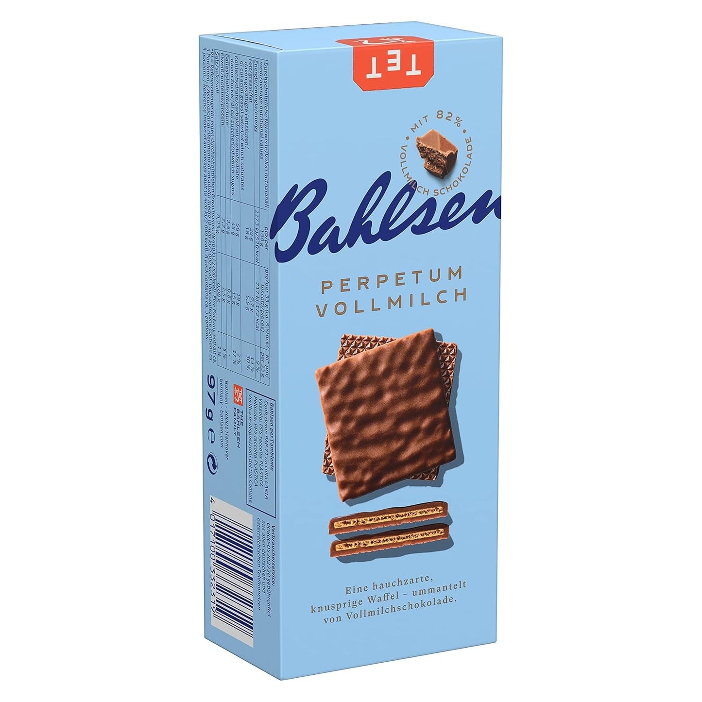 Bahlsen Perpetuum melkchocoladewafel (1 x 97 g) (pak van 10)