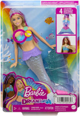 Barbie Dreamtopia Magic Light zeemeerminpop met blond haar, Barbiepop met zeemeerminstaart, geschikt als cadeau voor kinderen vanaf 3 jaar, HDJ36