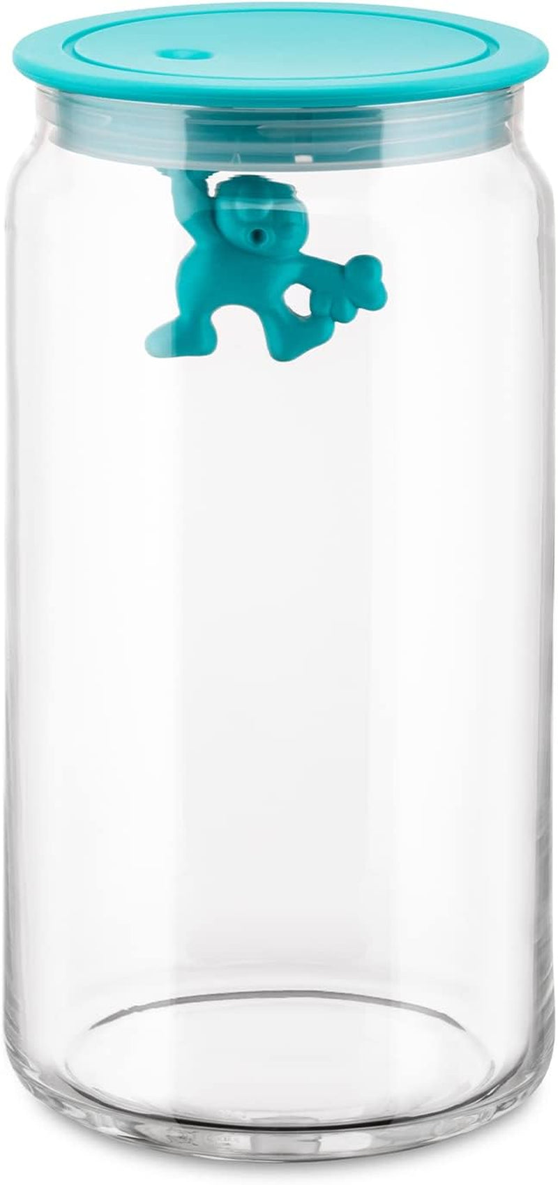 Alessi Glazen keukenpot "Gianni" met gesloten deksel Thermoplastische hars Zwart 27,5 x 13,5 x 28 cm Voedselbewaardozen Naty Shop Lichtblauw 15 X 13 X 15 cm