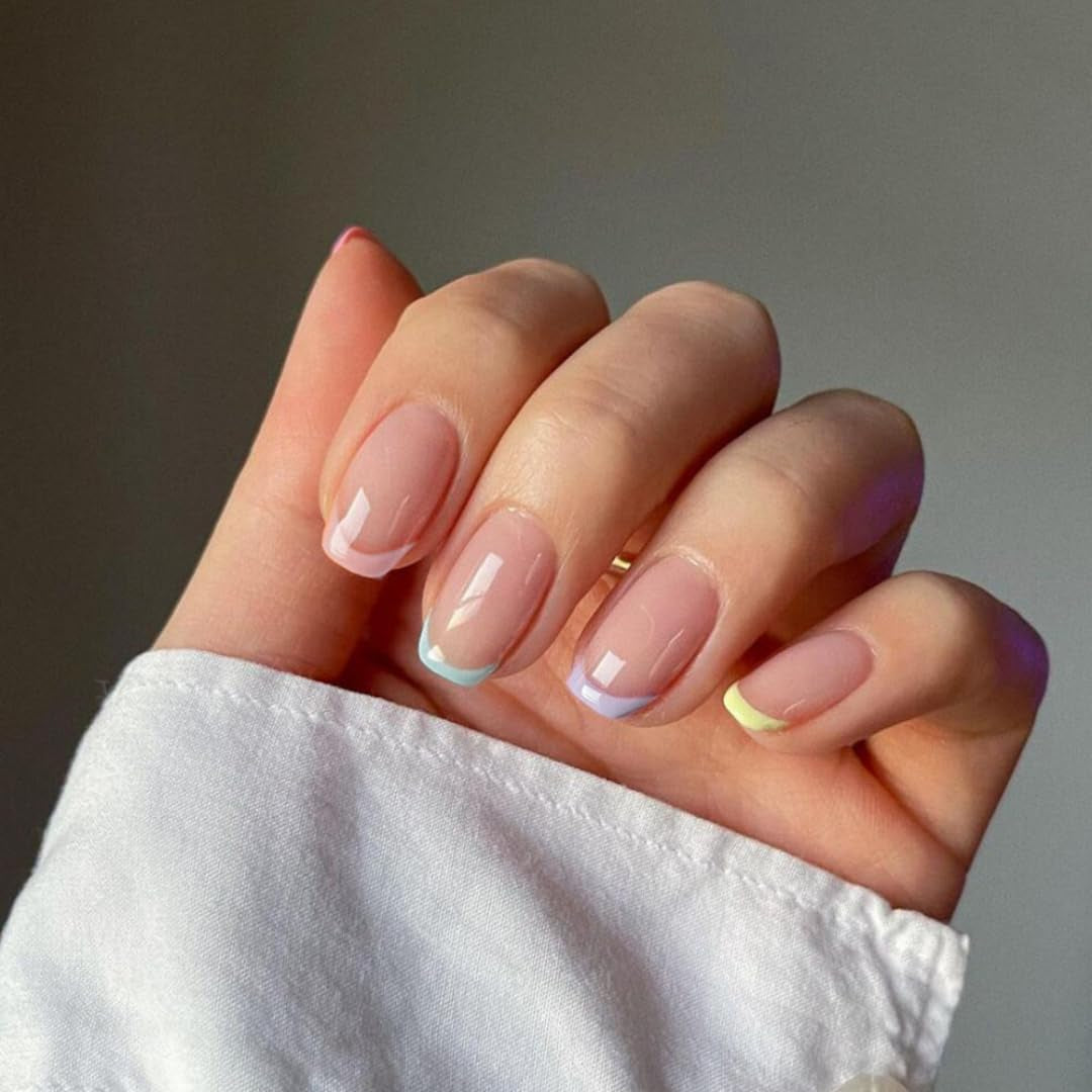 Lange Franse tips Gouden glitterlijm op lange vierkante nagels Glitter Franse tip Kunstnagels Set Vierkante kunstnagels voor dames 24 stuks