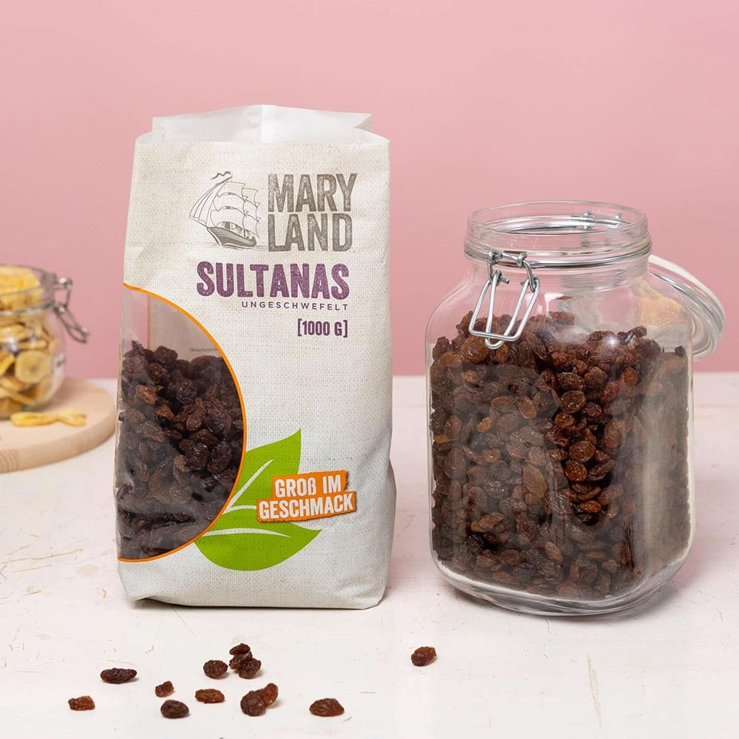 Maryland Sultanas, Gedroogde rozijnen, natuurlijk zoet, geen toegevoegde suikers - geen bewaarmiddelen, 1 Kg Gedehydrateerde producten Naty Shop