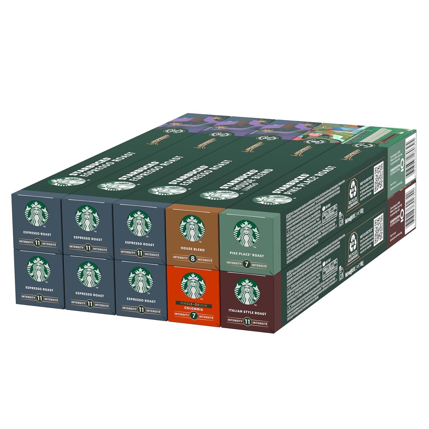 STARBUCKS Coffee Shop Classics – STARBUCKS Espresso Roast Pack van Nespresso, Kaffeekapseln 10 x 10 (100 Kapseln) – Exclusief bij Amazon