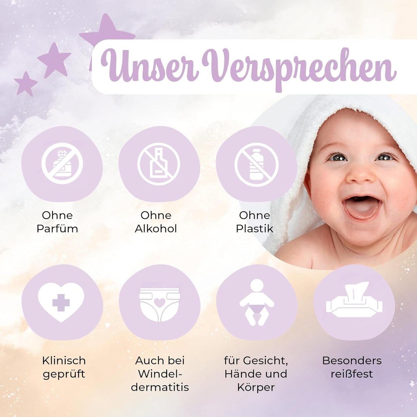 Millis Bamboo Baby Sensitive vochtige doekjes voor de gevoelige babyhuid - 5 x 60 stuks - Natuurlijke, zachte en duurzame reiniging - Biologisch afbreekbare babydoekjes, plasticvrij en alcoholvrij