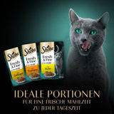 Sheba Portiezakjes Nat kattenvoer, vers en fijn kalkoen- en kipgelei multipack, 6x6x50g - Hoogwaardig kattenvoer met kalkoen en kipgelei