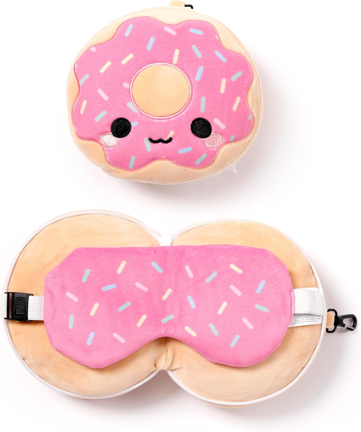 Puckator Reiskussen met Relaxeazzz Masker - Donut Reiskussens Naty Shop Standaardtitel