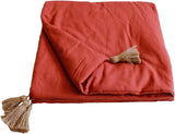 Enjoy Home - Terracotta Deken Met 4 Jute Kwastjes - 90 X 190 Cm - 100% Katoen - Oeko-Tex - Panama Collectie Dekbedden en dekbedden Naty Shop Standaard titel