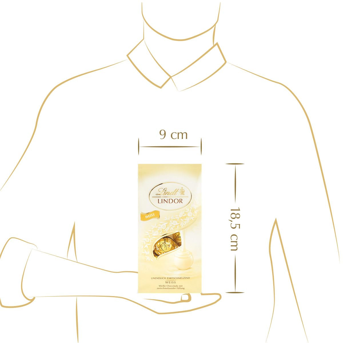 Lindt witte chocoladebolletjes LINDOR | Zak van 137 g | Ongeveer. 10 witte chocoladebolletjes met smelt-in-je-mond-vulling | Chocolade cadeauset | Chocolade cadeauset (pak van 2)