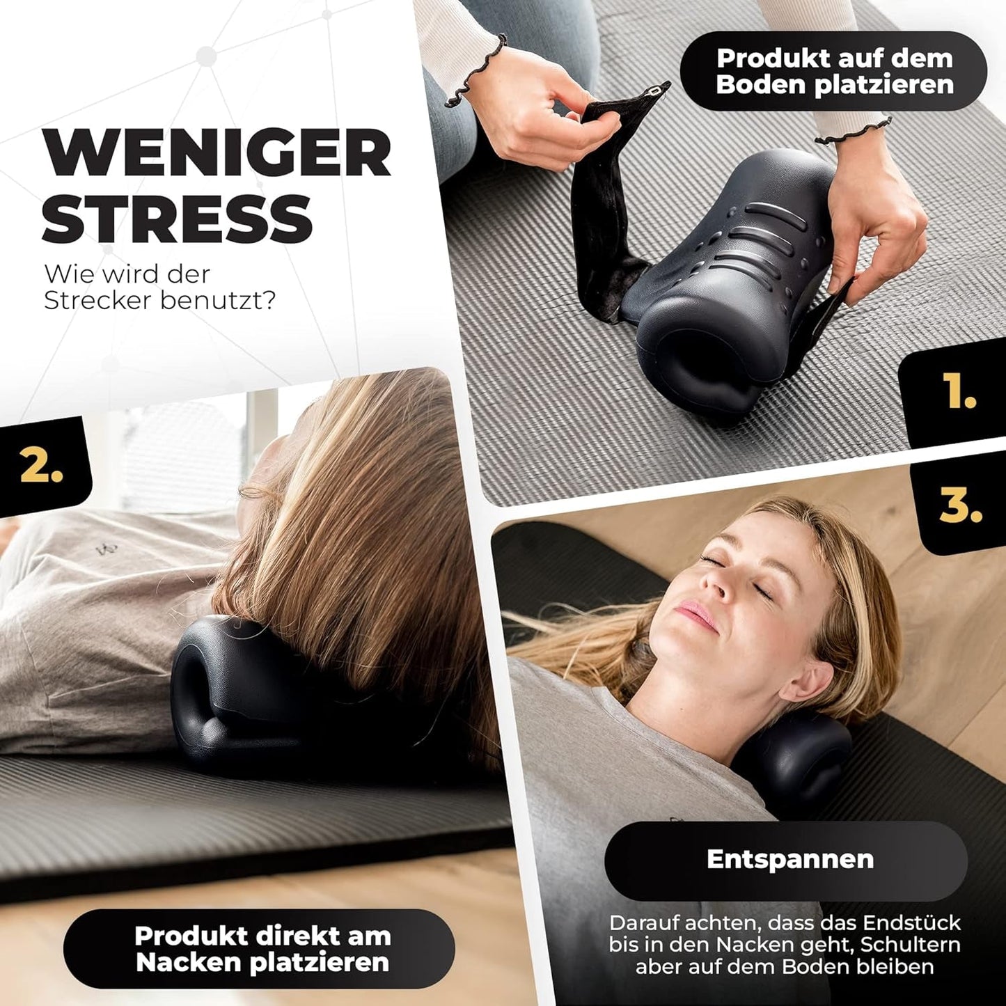 Nekstretcher met warmte, Nekstretcher voor nekpijn, Nekstretcher voor hoofdpijn, Bewolkte nek voor nekstrekking, Orthopedie Cervicale Orthopedische Kussens Naty Shop