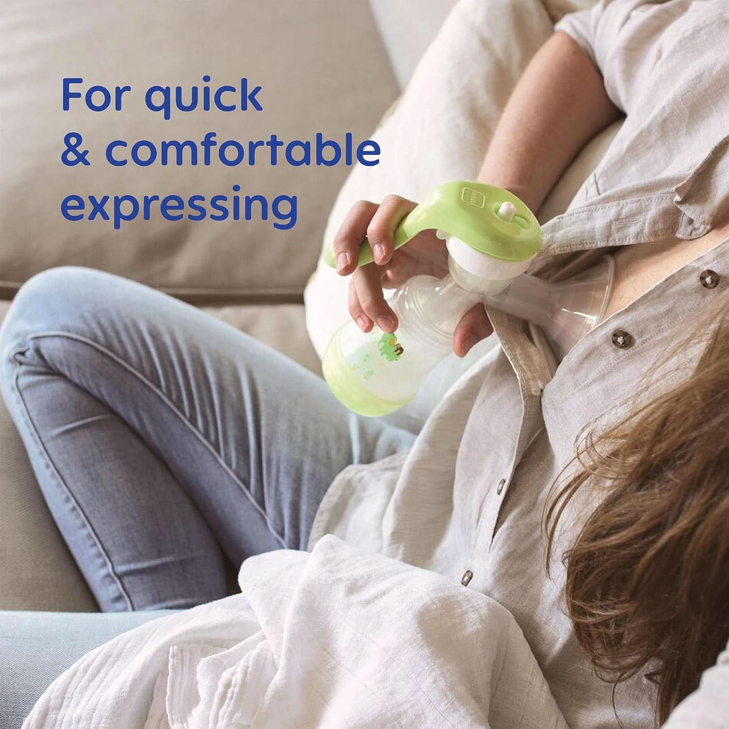 MAM handborstkolf - comfortabele en compacte borstkolf voor moedermelk inclusief 1 antikoliekflesje MAM Easy Start Accessoires Voeding en borstvoeding Bebe Naty Shop