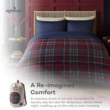 Night Lark dekbed- en kussensloopset, 10,5 tog, eenpersoons, klassieke rode Schotse ruit, luxe beddengoed, hypoallergeen, machinewasbare dekbedden en dekbedden Naty Shop