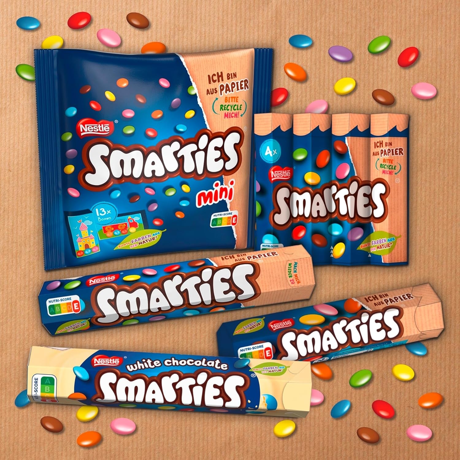 Nestlé SMARTIES Mini, kleine linzen met melkchocolade, individueel verpakt, 16 stuks (16 x 187 g)