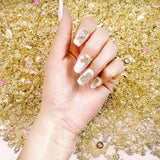 50 Stück Gold Nail Charms, 3D Shiny Nail Art Charms, Glitzersteine ​​​​Nägel Perle Legierung Nagel, Schmetterling Strasssteine ​​​​Nägel Charms, DIY Nail Art Zubehör, Für Mädchen Frauen