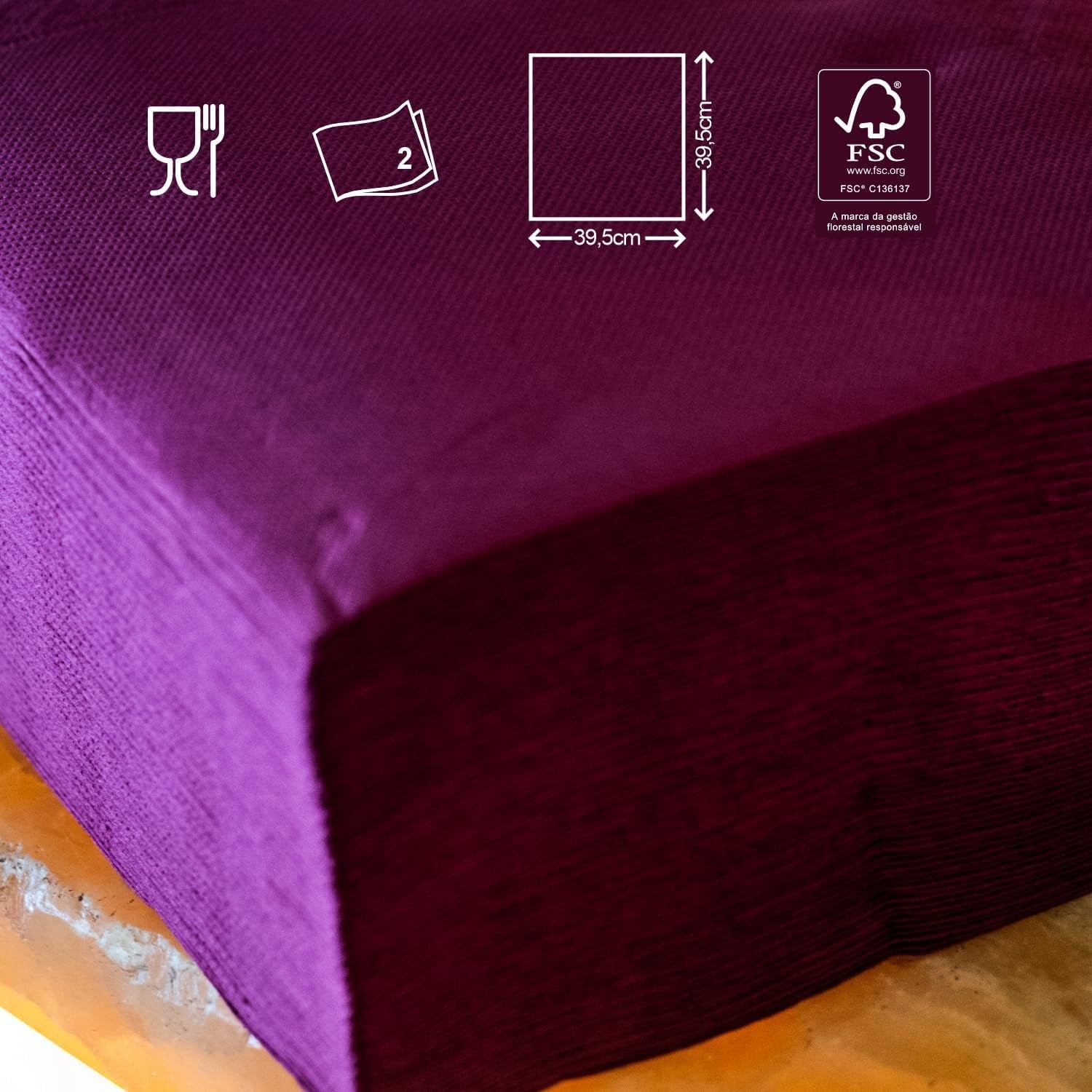 Renova goud bordeaux papieren servetten - 40 servetten