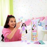 Barbie Cutie-onthullingspop en accessoires, regenboogzebra-pluche outfit en 10 kleurveranderende verrassingen, Color Dream-reeks, HRK39