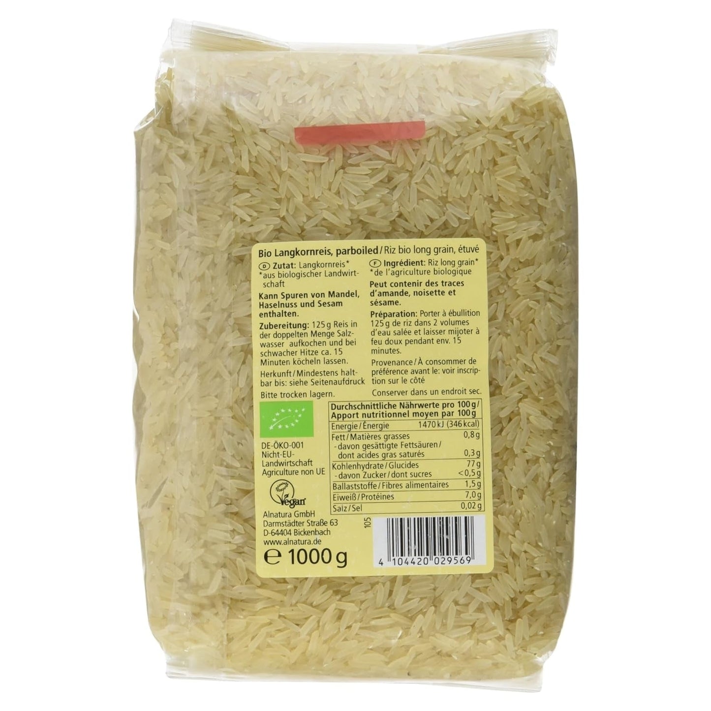 Biologische Langkornreis Voorgekookt, 1kg