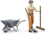 Bruder 62130 - Bworld figurenset gemeentelijke arbeider - speelgoedfiguur op schaal 1:16, bouwvoertuig, bouwvakker, boerderij, man Actiefiguren Naty Shop Standaard titel