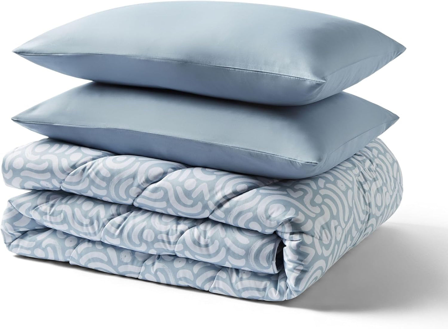 Night Lark dekbed zonder dekbed Super King 6 Tog lente zomer - abstracte golven. Superzachte, comfortabele en lichtgewicht deken. Machinewasbaar en sneldrogend, alles-in-één omkeerbare kussensloopset Naty Shop dekbedden en dekbedden