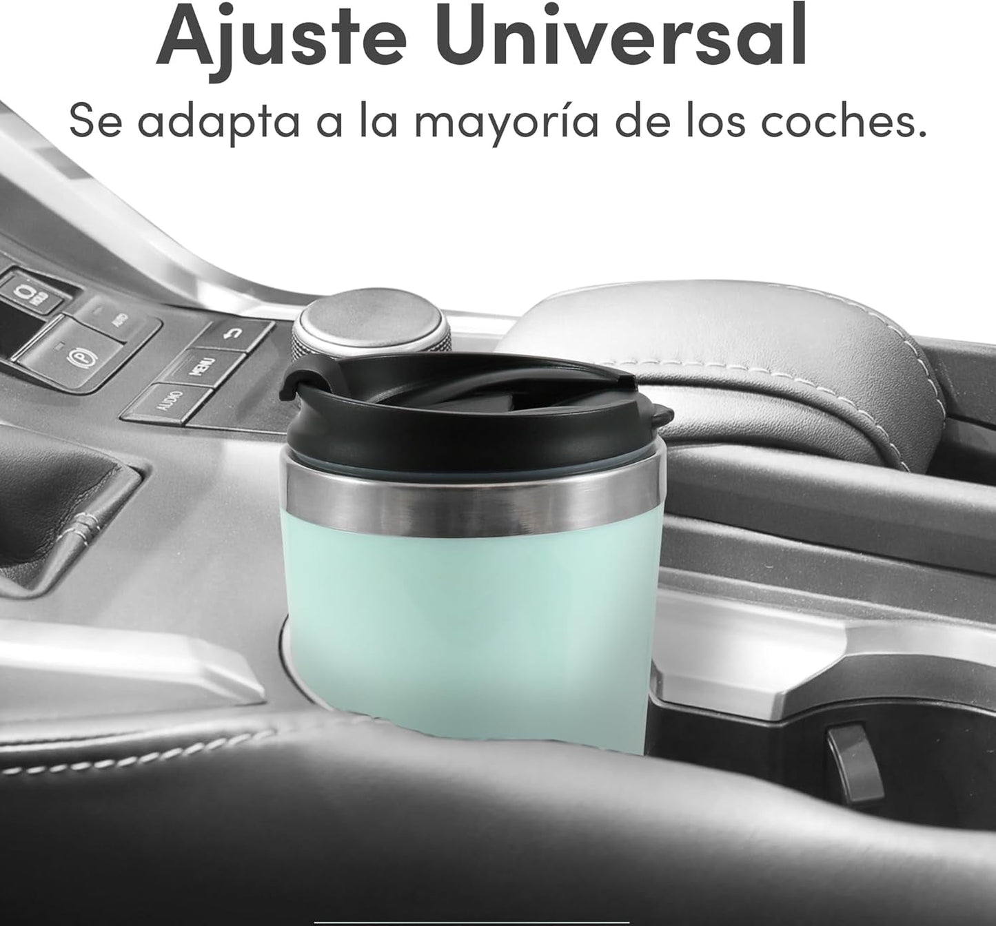 EHC113M# Compact persoonlijk filter-espressoapparaat voor één portie met roestvrijstalen thermische reismok aan de binnenkant van gemalen koffie, herbruikbaar filter mintgroen 400 ml