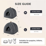 BEDSURE Katzenbett große Katzen Katzenhöhle- 44x44x44 cm Plüsch Katzenhaus Indoor mit abnehmbarem Katzenkissen en ophangen Spielzeug, Katzen Bettchen waschbar, dunkelgrau