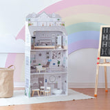 Teamson Kids Olivia's Little World gigantisch poppenhuis met meubels en accessoires, houten poppenhuis, 3-laags speelset voor poppen van 30 cm, vanaf 3 jaar