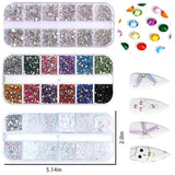 4200 stuks nail art strass steentjes, 36 kleuren glitterstenen, nageldecoratie stenen voor nail art accessoires en strass steentjes helder kristal met strass selectie pincet en rilpen