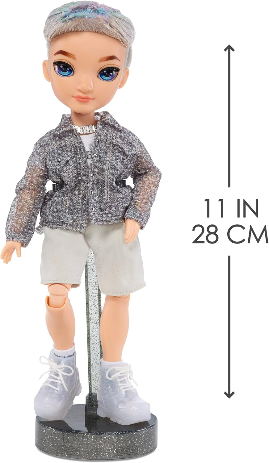 Rainbow High Fashion Doll - Aidan Russell - Paarse jongenspop - Modieuze outfit en 10+ kleurrijke speelaccessoires - voor verzamelaars en kinderen van 4-12 jaar
