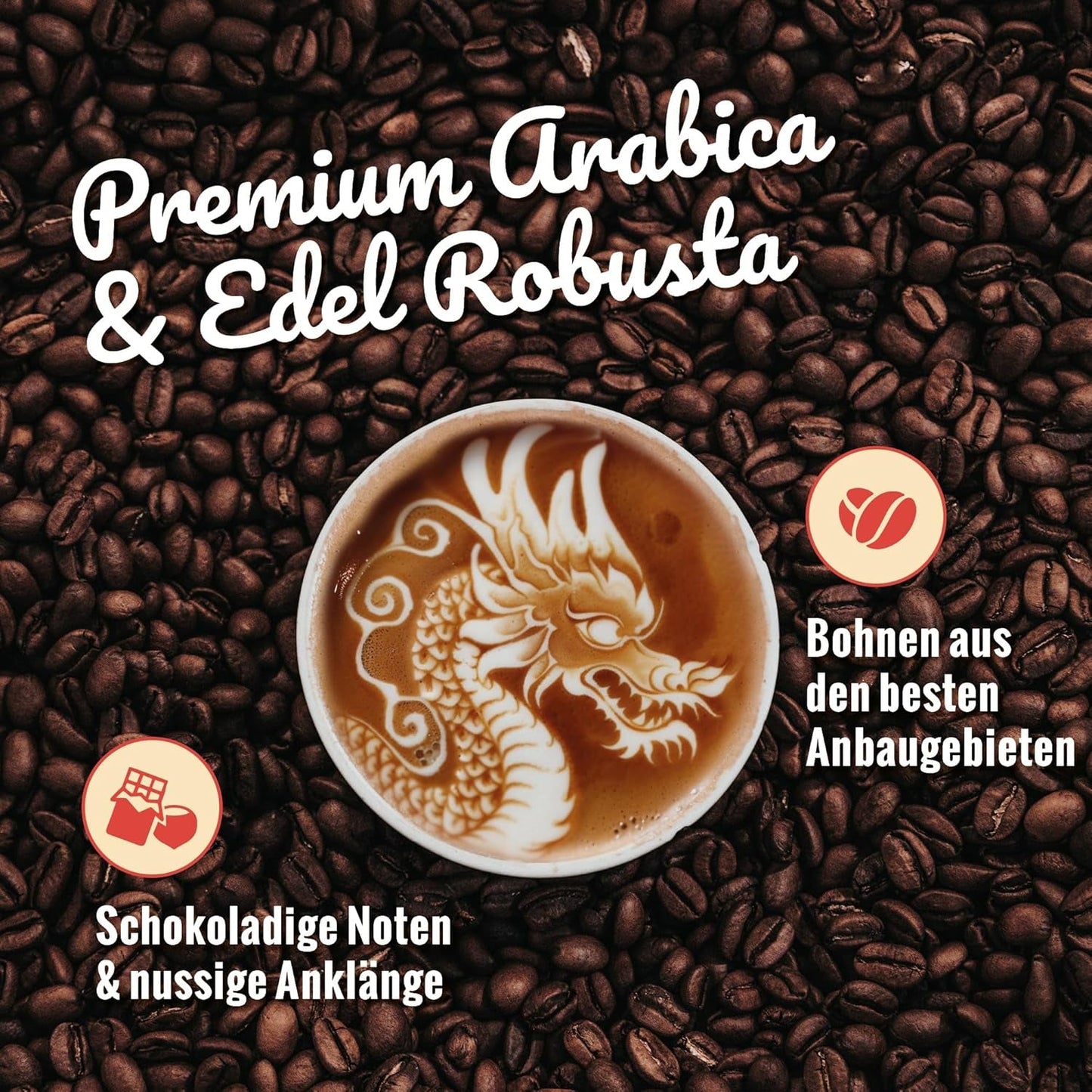 BLANK ROAST - Barista Tattoo Espresso - 1000g - in de lange tijd trommel-röstverfahren geröstet - Bohnen aus den besten Anbaugebieten - Premium Arabica & Edel Robusta - schokoladig & nussig - säurearm