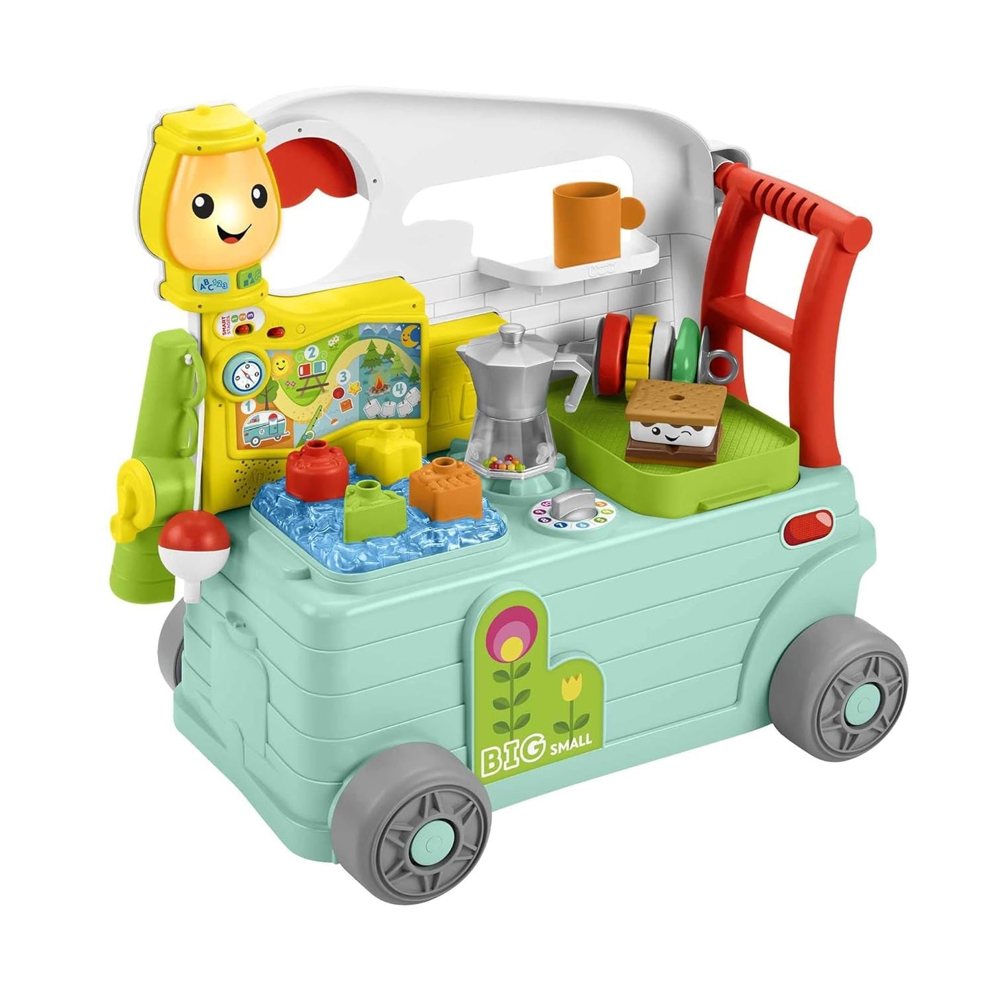 Fisher-Price - Lach en Leer Camper 3-in-1 Duwspeelgoed voor peuters en muziek Activiteitencentrum Babyspeelgoed 9-36 maanden HCK51 Babyspeelgoed Naty Shop Standaardtitel
