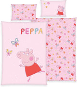 Peppa Pig kinderbeddengoedset, 100 x 135 cm en 40 x 60 cm, katoenen beddengoed - kinderen Naty Shop