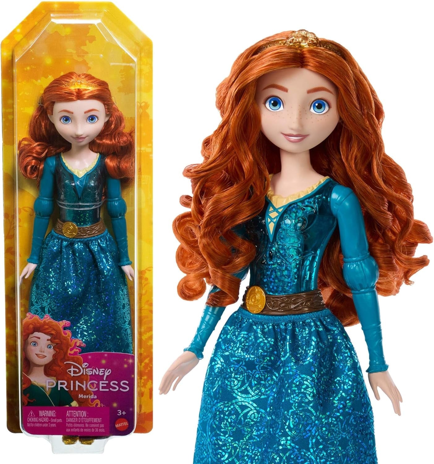 Mattel Disney Princess Toy Merida handgemaakte pop met sprankelende kleding en accessoires geïnspireerd door Disney en Pixar Movie Kids Gift HLW13