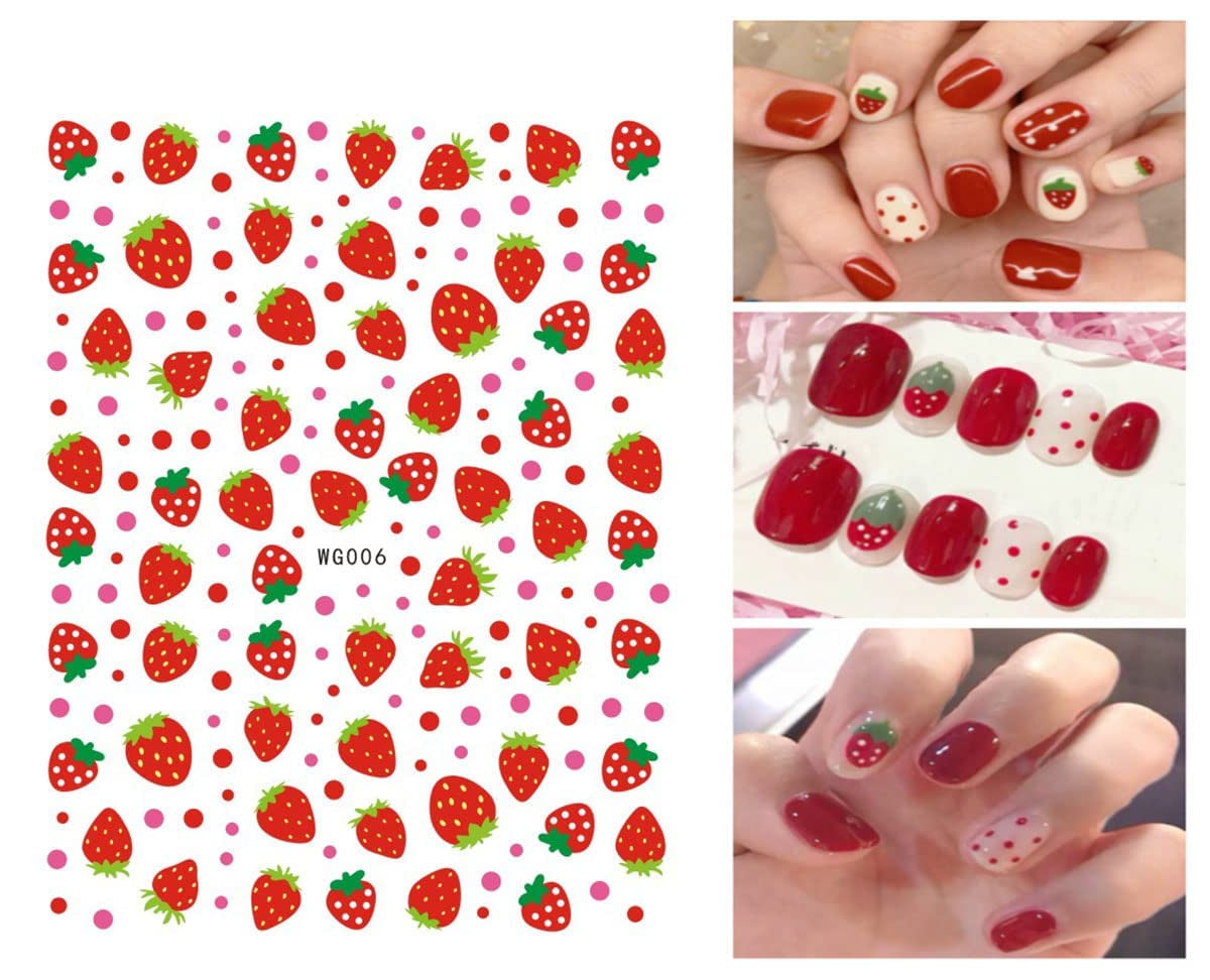 12 Blatt Nagelsticker Süß Kinder Nagelaufkleber Selbstklebend Weihnachtsblumen Blätter Tiere Pflanzen Früchte Nail Art Sticker Decoratie Nageldesign Zubehör
