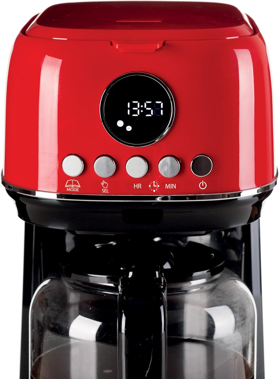 Ariete Moderna 1396 filter-espressomachine voor het zetten van Amerikaanse koffie tot 15 kopjes glazen karaf verwarmingsplaat LCD-display afneembare en wasbare filters wit