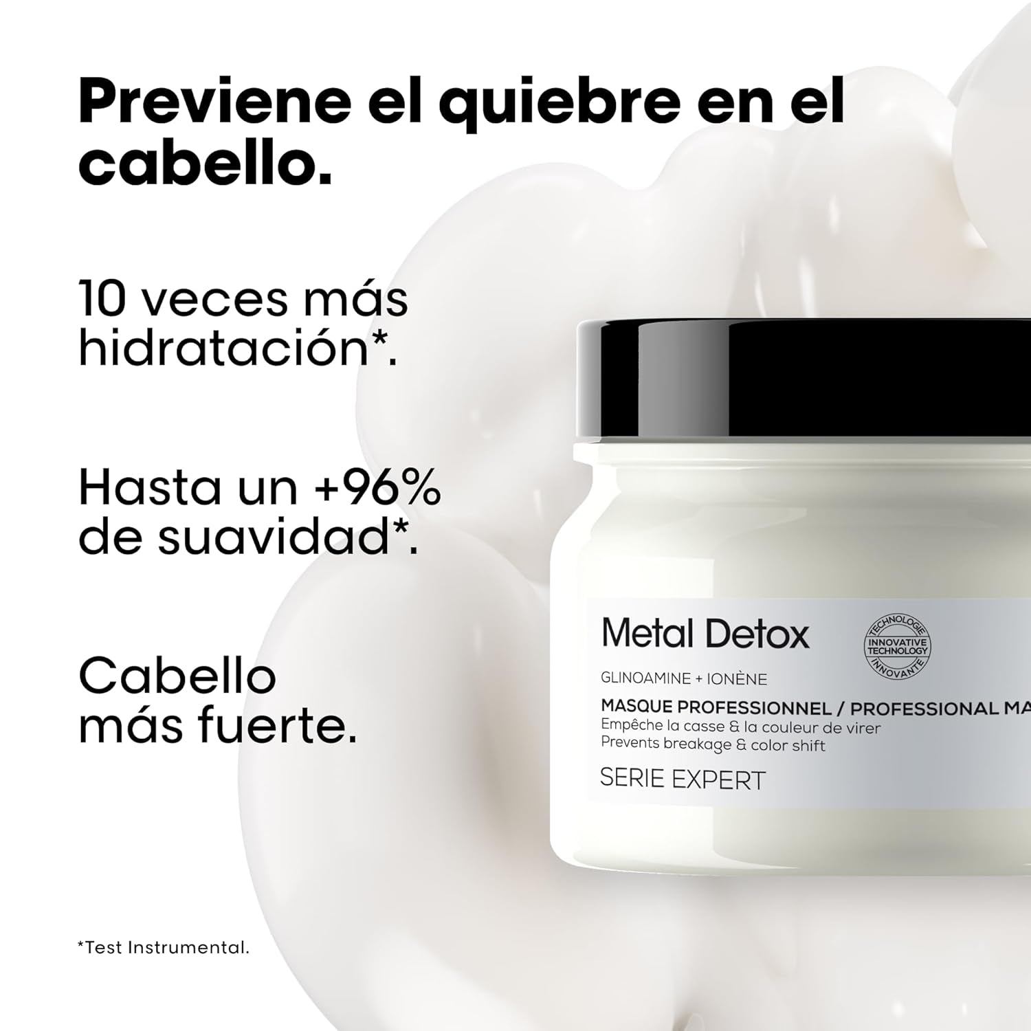 L'Oréal Professionnel Professioneel Herstructurerend masker voor alle haartypes, helpt schade te herstellen en de haarsterkte te herstellen, Absolut Repair Molecular, 150 ml Naty Shop Haarmasker