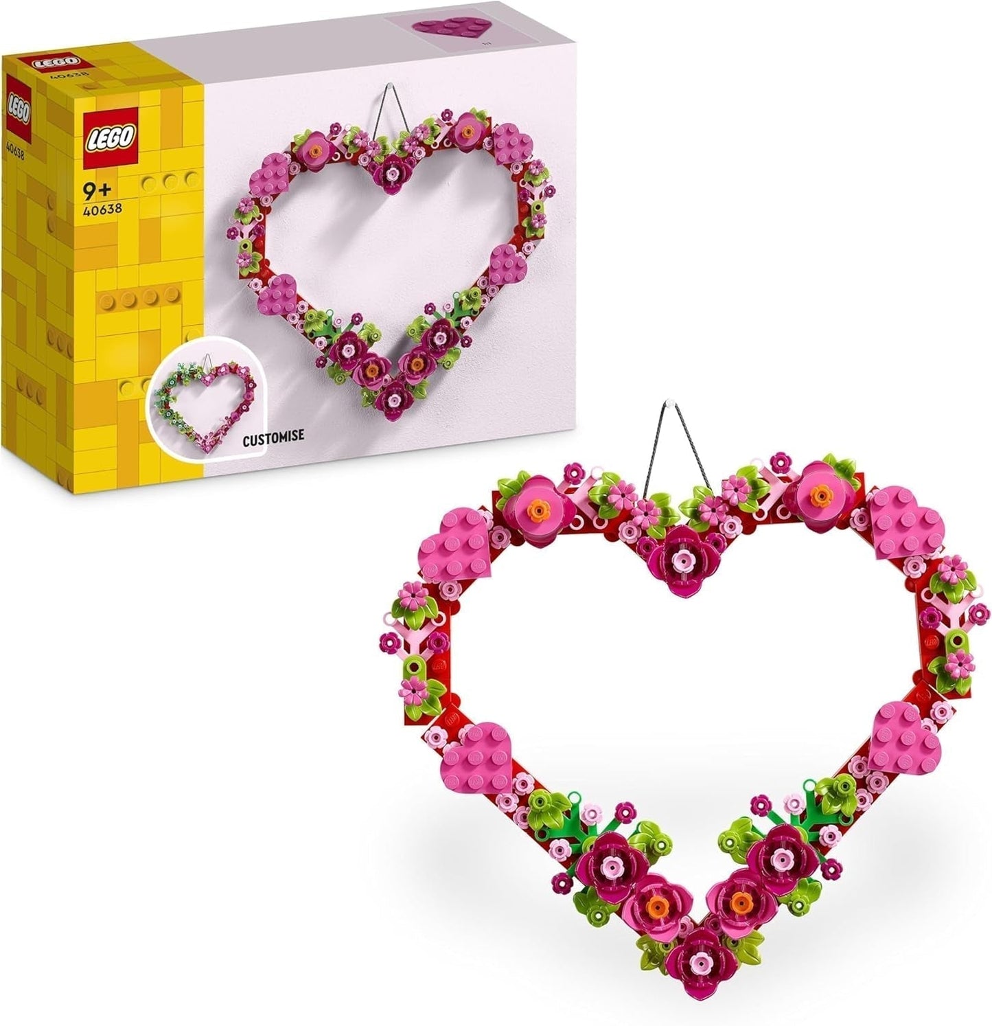 LEGO hartdecoratieset, bouwspeelgoed voor kinderen, meisjes en jongens vanaf 9 jaar, kinderkamerdecoratie of wandaccessoires, cadeau-idee voor Valentijnsdag, Moederdag of verjaardag 40638 Bouwsets Beuche den LEGO-Store Standaard titel